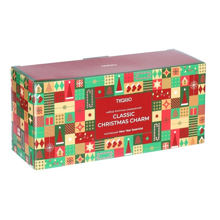 Набор ёлочных украшений classic christmas charm из коллекции new year essential, 4 шт. (79336)