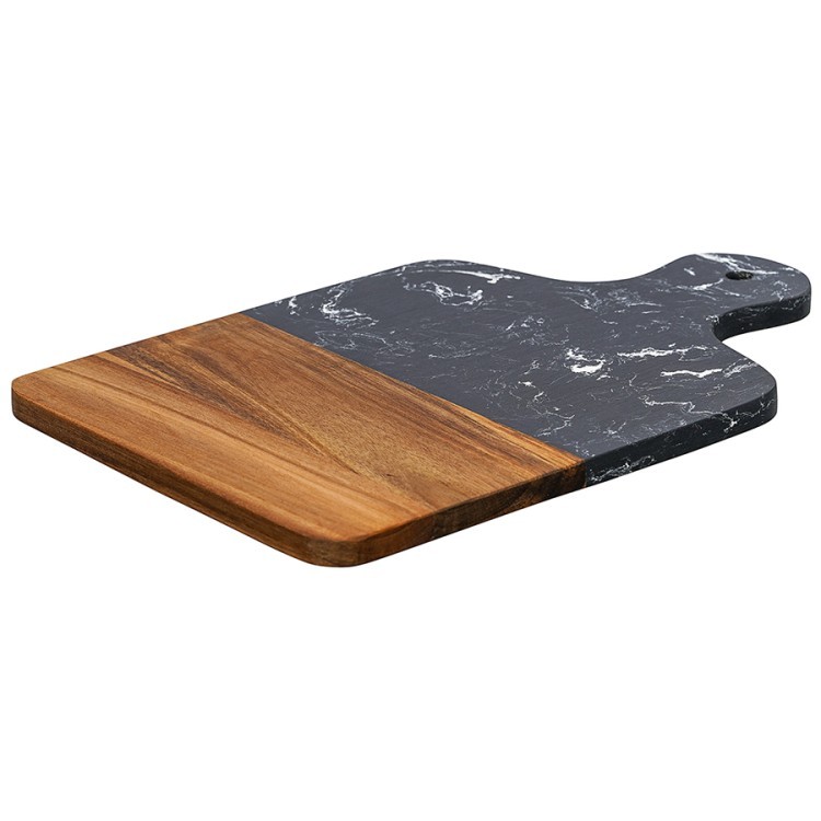 Доска сервировочная marm, 21,5х33,5 см, черный мрамор/акация (75936)