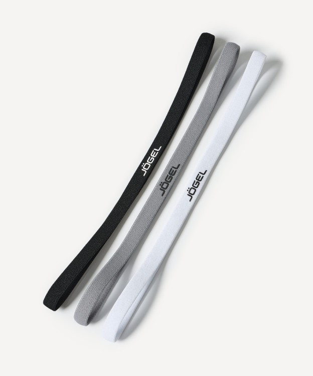 Резинки спортивные на голову JÖGEL CAMP Training Headbands 3 Pack, черный/серый/белый (2130725)