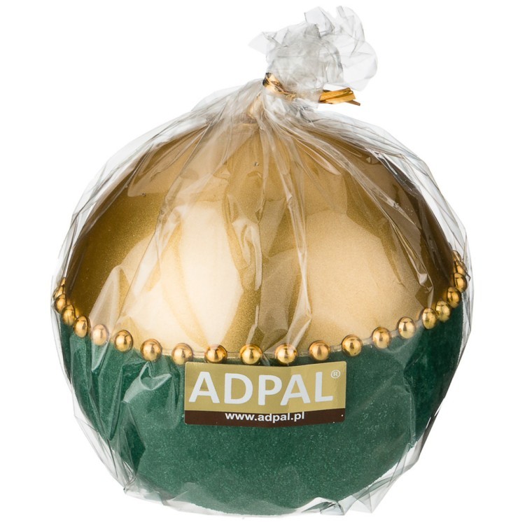 Свеча декоративная шар "велюровый шик" green диаметр 10 см высота 10 см Adpal (348-837)
