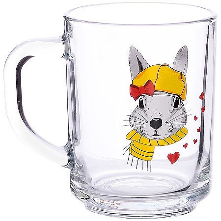 Кружка для чая 200мл "Зайцы стиляги"(х12) " (335-Д-3)