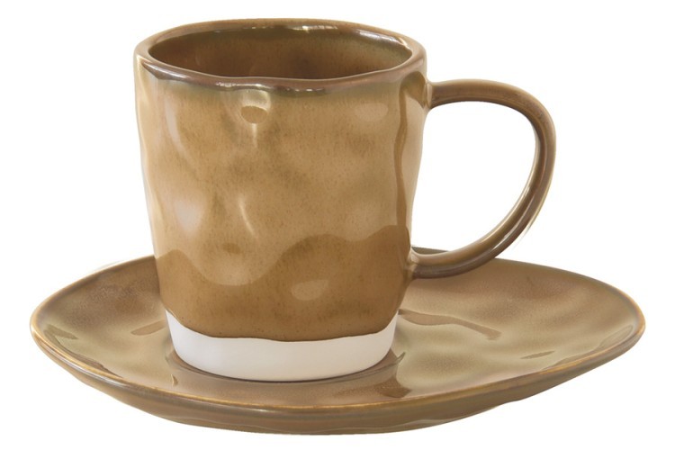 Чашка с блюдцем (коричневый) Interiors без инд.упаковки - EL-R2016_INTT Easy Life (R2S)
