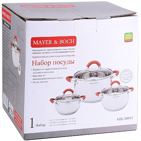 Набор посуды 6пр 2+2,8+4 л Mayer&Boch (30993) Набор посуды 6пр 2+2,8+4 л Mayer&Boch (30993)