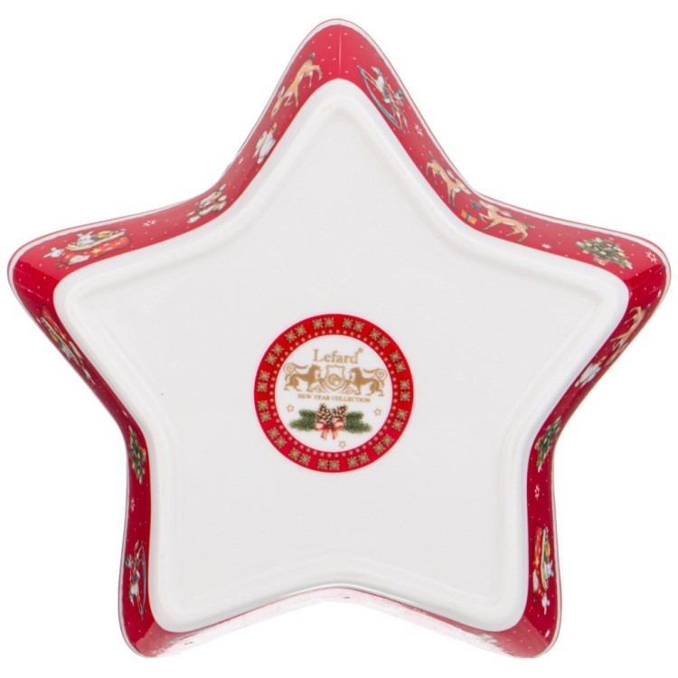 Блюдо lefard "с новым годом!" в форме звезды 17,5х17,5х3,5 см красное Lefard (85-1968)