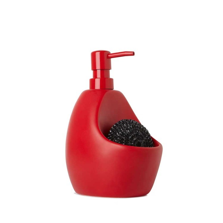 Диспенсер для мыла с подставкой для губки joey, 590 мл, красный (41762)