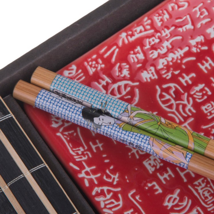 Набор для суши 5 предметов: соусник, блюдо, подставка под палочки,салфетка бамбук, палочки бамбук (к Hebei Grinding (31-200) 