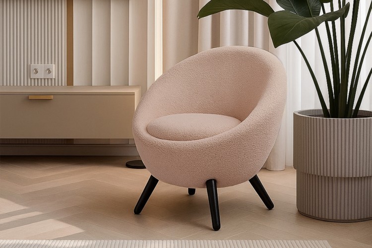 Кресло иск.каракуль розовый 79*83*83см (TT-00006370)