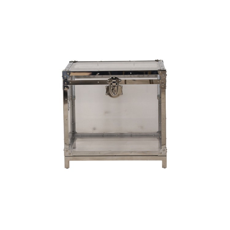 Сундук T0131, нержавеющая сталь, акрил, silver, ROOMERS FURNITURE