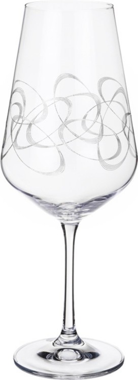 Набор бокалов для вина из 6 шт. "sandra" 550 мл. высота=25 см. (кор=8набор.) Bohemia Crystal (674-593)