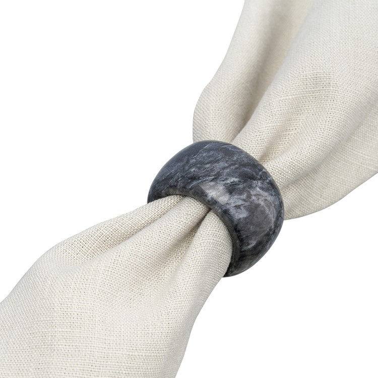 Набор колец для салфеток marm, D5 см, черный мрамор, 2 шт. (75948)