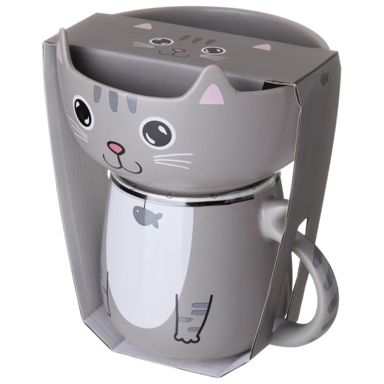 Набор для завтрака lefard "cat", 2 пр.: салатник 500мл, кружка 450мл Lefard (260-1084)