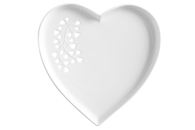 Тарелка (сердце), белая Листья в подарочной упаковке - MW580-AY0142 Maxwell & Williams