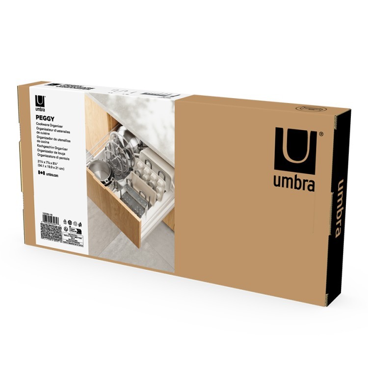 Органайзер для посуды и столовых приборов peggy, 20х55 см, серый (80143)