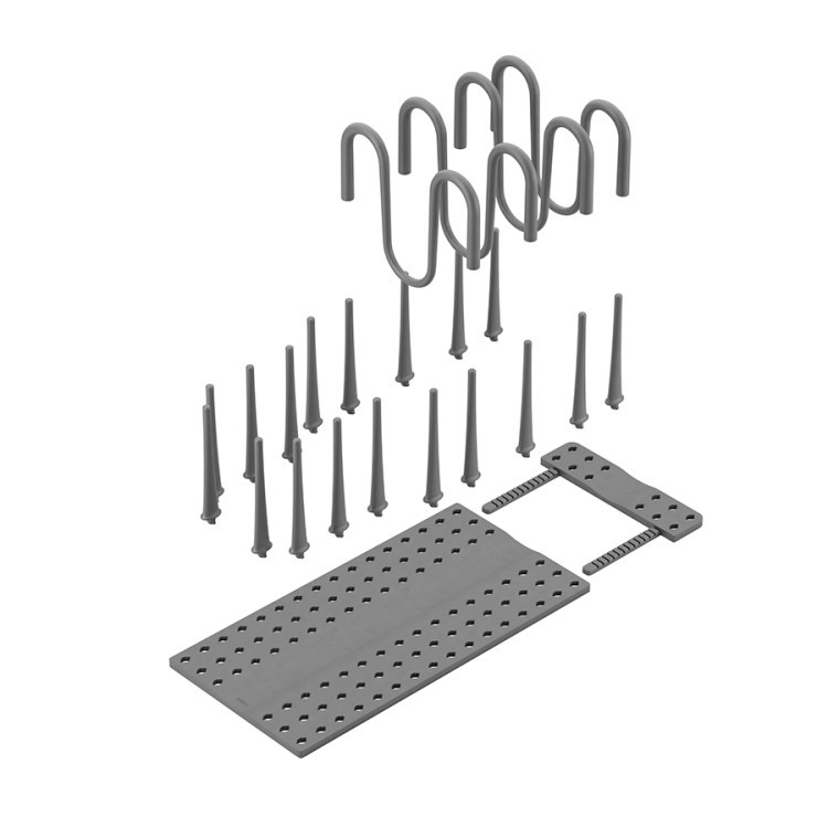 Органайзер для посуды и столовых приборов peggy, 20х55 см, серый (80143)