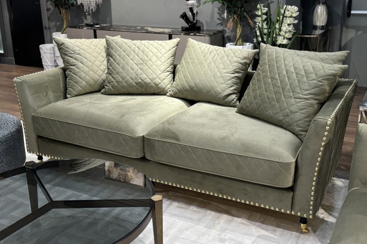 Диван Сорренто(Sorrento)/BD 220 трехмест., велюр оливковый Colt1002-OLIV 220*101*88см (TT-00017251)