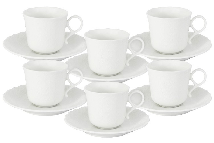 Набор: 6 чашек + 6 блюдец для кофе Шёлк - N9072-52361AL Narumi