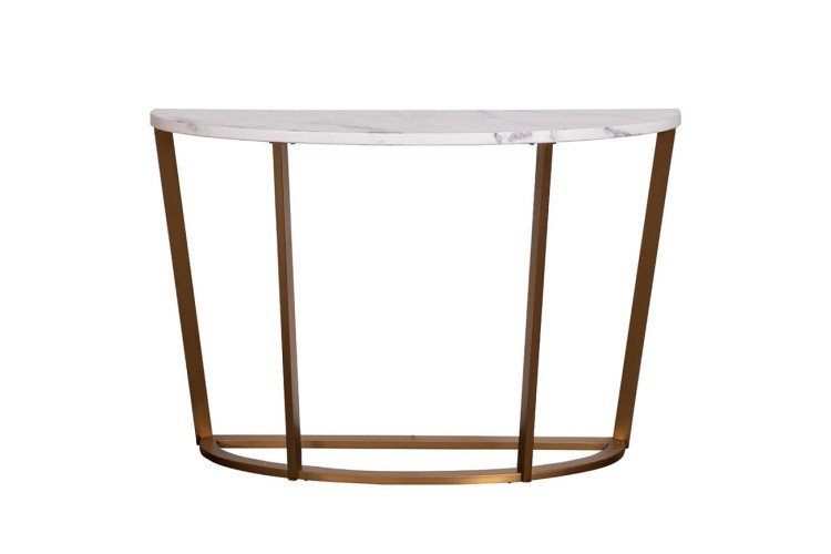 Консоль иск.мрам.Жемчужно-Белый (Pearl White)/мат.зол.120*40*80 (TT-00004671)