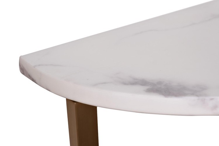 Консоль иск.мрам.Жемчужно-Белый (Pearl White)/мат.зол.120*40*80 (TT-00004671)