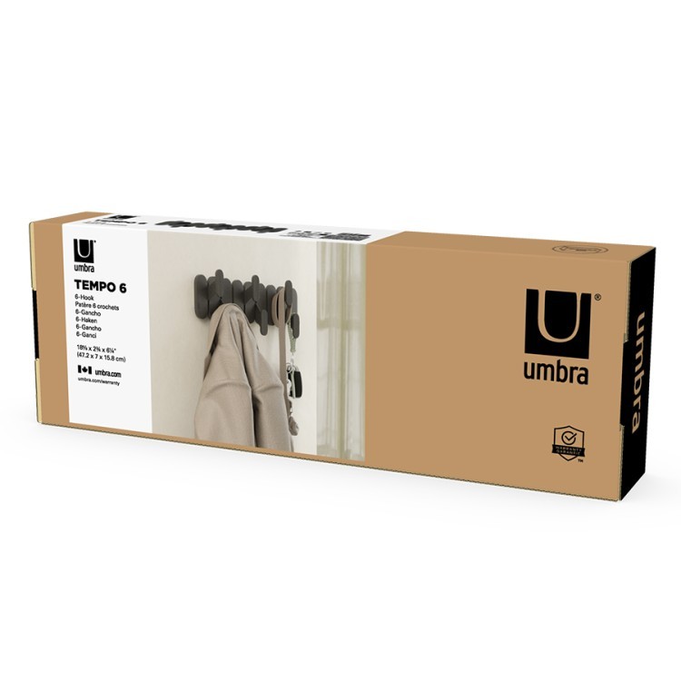 Вешалка настенная tempo, 6 крючков, черная (79961)