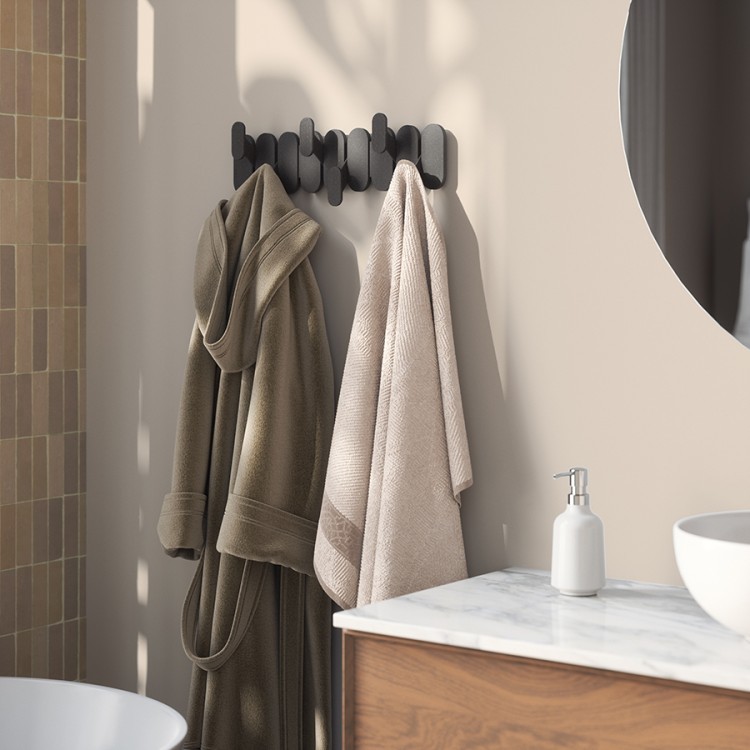 Вешалка настенная tempo, 6 крючков, черная (79961)