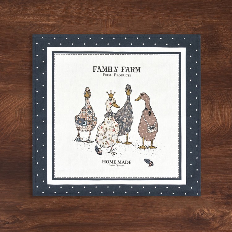 Набор салфеток из 2-х шт "family farm",40х40см, 100% хлопок ,синий,твил, Lefard (850-742-8)