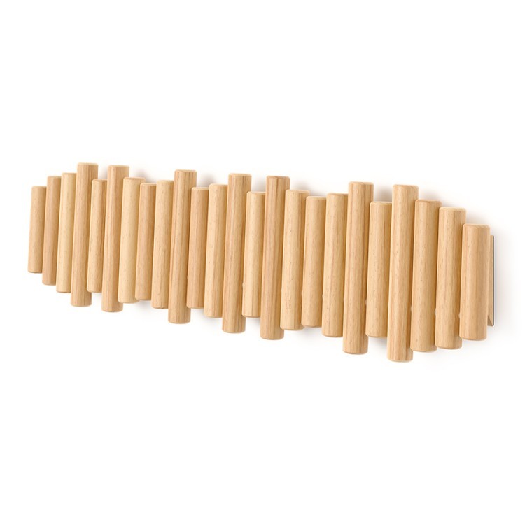 Вешалка настенная picket, 61 см, 8 крючков, натуральное дерево (80141)