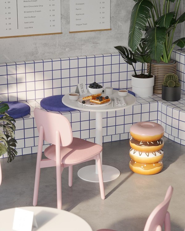 Стул saga, рогожка, розовый (76405)