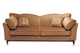 Диван Сиена(Siena)/BD трехм.без мех.,велюр коричневый Colt004 228*92*92см (TT-00017261)