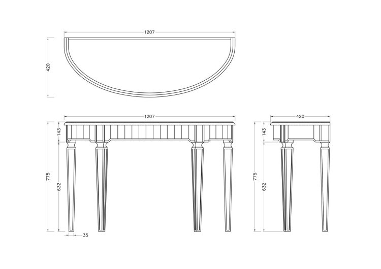 Консоль зеркальная  120*42*78см (TT-00003638)