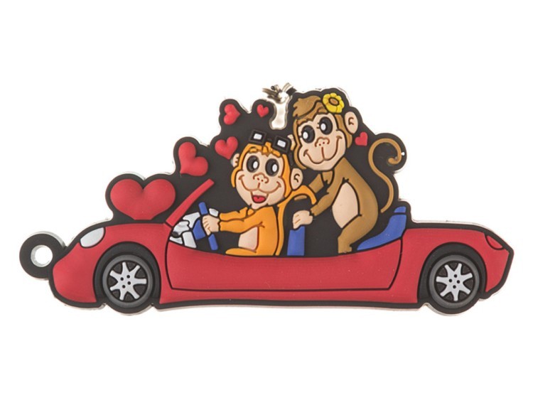 Магнит "влюбленные обезьянки в машине" 7,4*0,5*3,4 см Polite Crafts&gifts (117-169) 