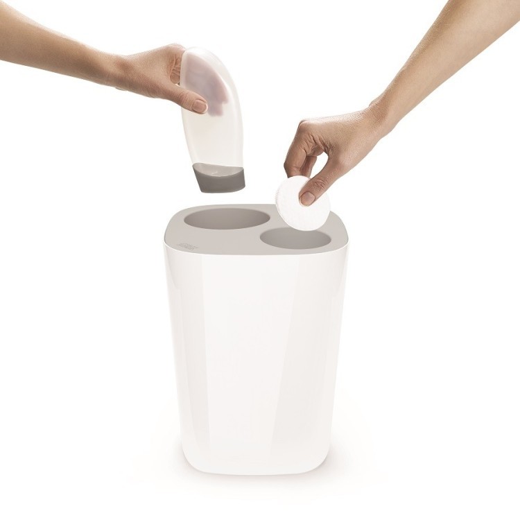 Контейнер мусорный split™, 8 л, бело-серый (62315)
