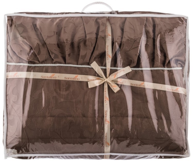 Комплект на кровать из покрывала и 2-х наволочек "барокко" 230х250, 50х70-2шт, коричневый, 100% пэ SANTALINO (850-903-2)
