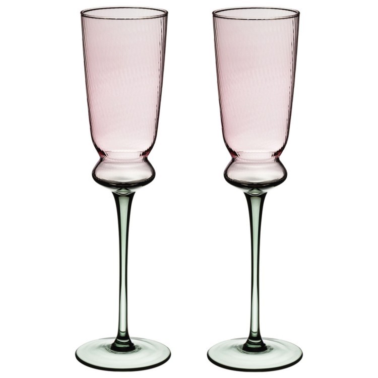 Набор бокалов для шампанского "twist & shine" green, 2 шт/210 мл Lefard (687-023)