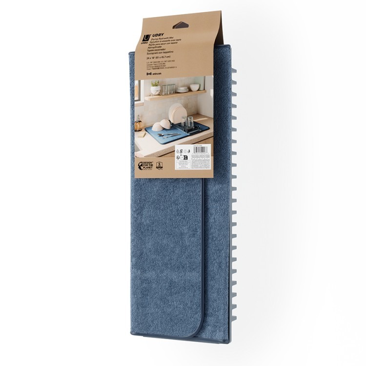 Коврик для сушки посуды udry, 46х61 см, синий (79157)