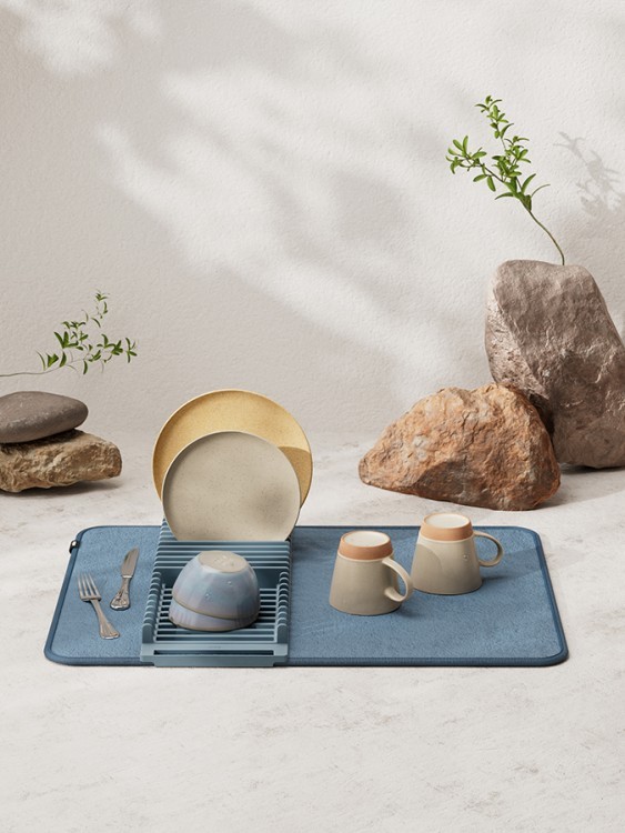 Коврик для сушки посуды udry, 46х61 см, синий (79157)