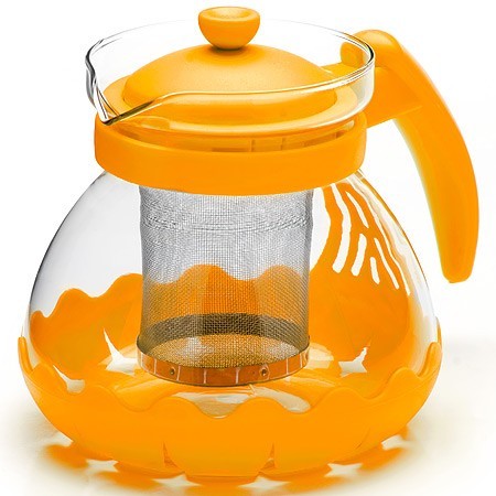 Заварочный чайник ЖЕЛТЫЙ стекло 0,7л сито Mayer&Boch (26173-2)