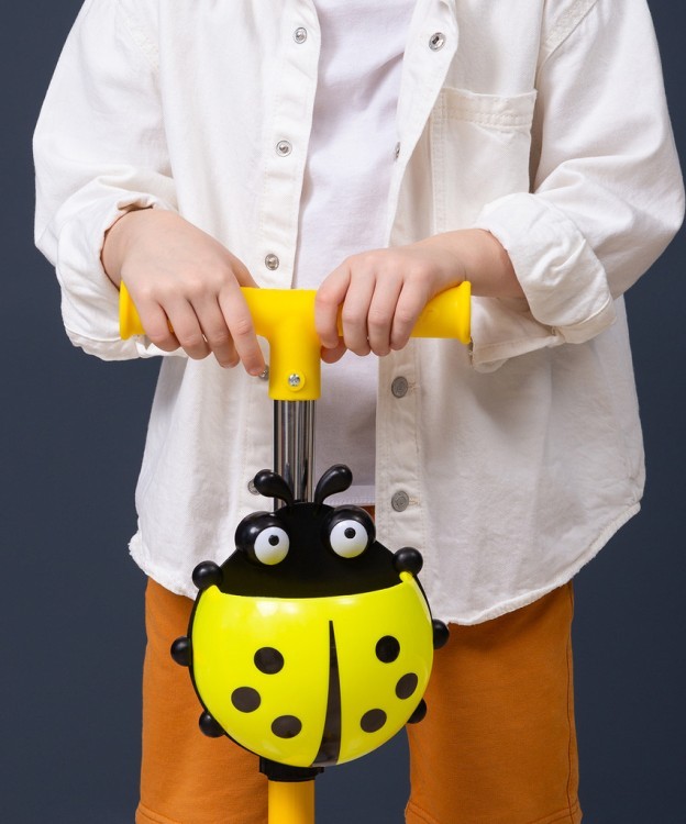 БЕЗ УПАКОВКИ Самокат 3-колесный Ridex Loop, 120/70 мм, серый/желтый (2100779)