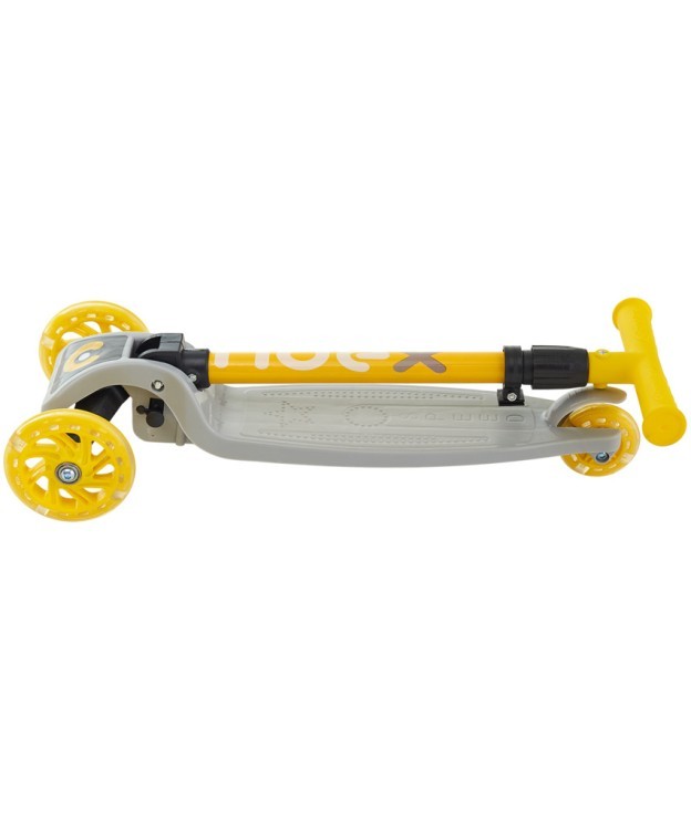 БЕЗ УПАКОВКИ Самокат 3-колесный Ridex Loop, 120/70 мм, серый/желтый (2100779)