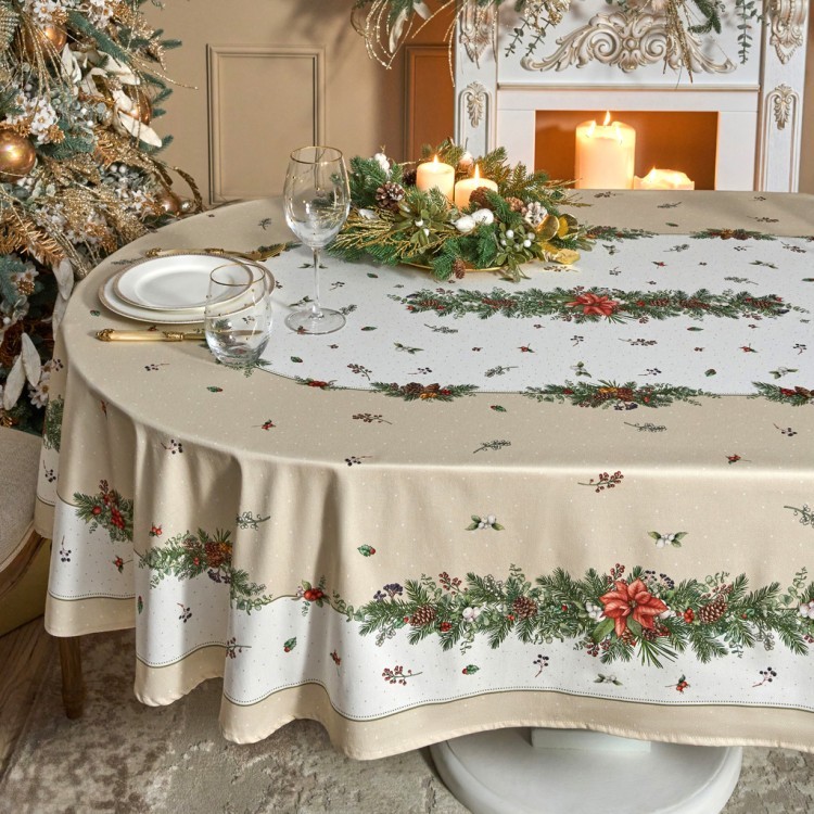 Скатерть овальная "celebration"160х220см ,бежевый, 100% хлопок,твил, пропитка (850-734-41) Скатерть овальная "celebration"160х220см ,бежевый, 100% хлопок,твил, пропитка (850-734-41)