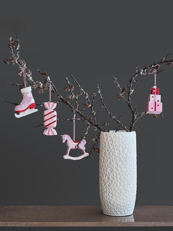 Набор ёлочных украшений pink fairytale из коллекции new year essential, 4 шт. (79338)