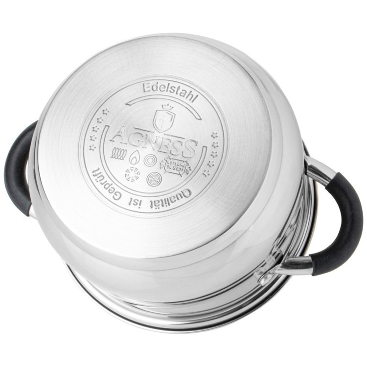 Набор кастрюль agness со стекл.крышками 6пр.1,7/2,6/3,5 л. размер 16x9,5/18x11,5/20x12.5 см Agness (937-510) Набор кастрюль agness со стекл.крышками 6пр.1,7/2,6/3,5 л. размер 16x9,5/18x11,5/20x12.5 см Agness (937-510)