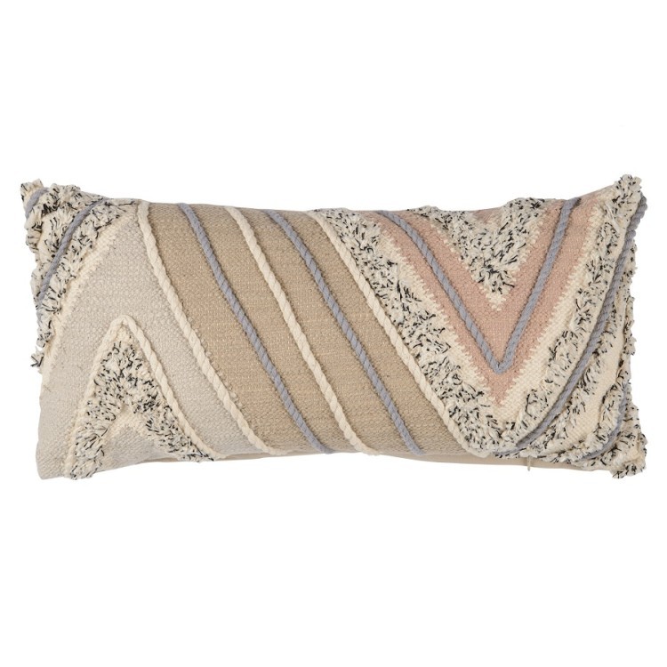 Подушка декоративная с кантом и бахромой из коллекции ethnic, 30х60 см (69755)