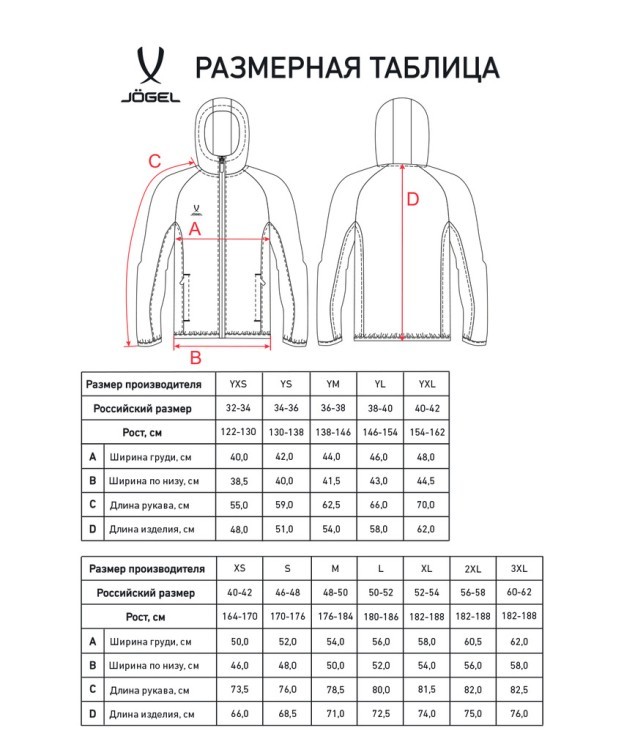Худи на молнии JÖGEL ESSENTIAL Athlete Hooded FZ Jacket, серый (2130826)