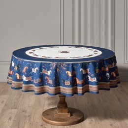 Скатерть круглая  "passage" ,d220см, 100% хлопок,твил c пропиткой, синий с белым Lefard (850-765-26)