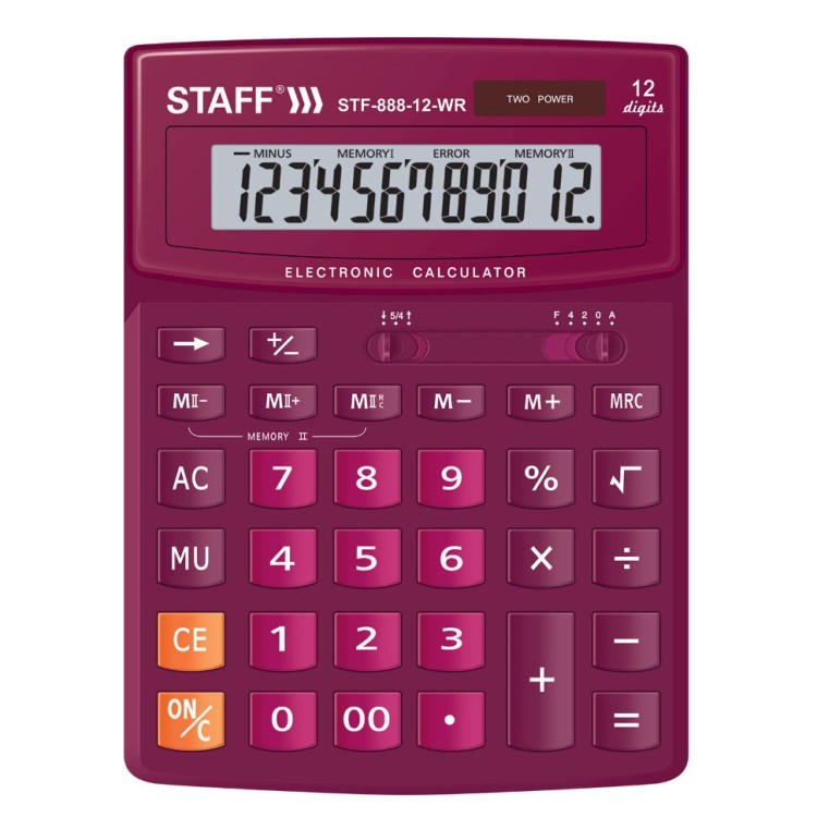 Калькулятор настольный Staff STF-888-12-WR 12 разрядов 250454 (1) (64960) Калькулятор настольный Staff STF-888-12-WR 12 разрядов 250454 (1) (64960)
