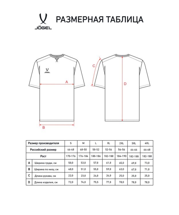 Футболка тренировочная JOGEL DIVISION PerFormDRY Training CVC Tee, темно-синий (2117169)