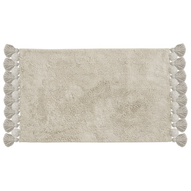 Коврик для ванной ворсовый с кисточками светло-серого цвета из коллекции essential, 50х80 см (76139)