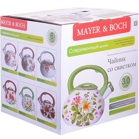 Чайник Эмаль 3л с/кр Цветы Mayer&Boch (26486)