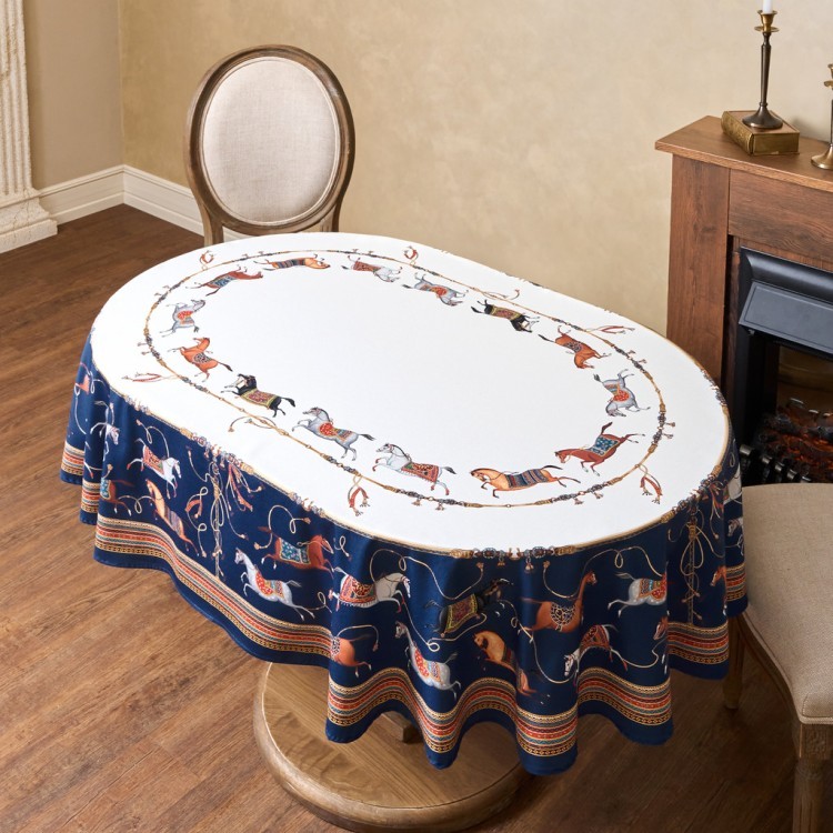 Скатерть овальная "passage"140х180см ,белый, 100% хлопок,твил, пропитка Lefard (850-759-4)