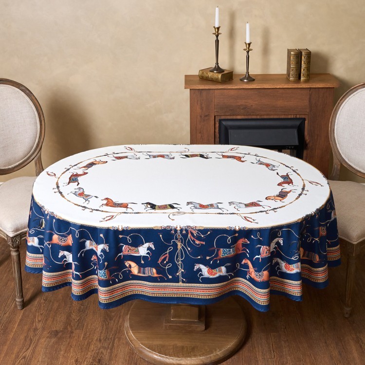 Скатерть овальная "passage"140х180см ,белый, 100% хлопок,твил, пропитка Lefard (850-759-4)